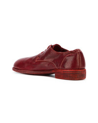 Chaussures derby en cuir bordeaux Guidi