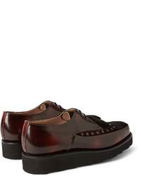 Chaussures derby en cuir bordeaux Grenson