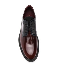 Chaussures derby en cuir bordeaux Paul Smith