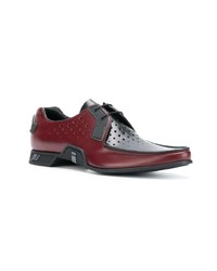 Chaussures derby en cuir bordeaux Prada