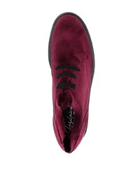 Chaussures derby en cuir bordeaux Yohji Yamamoto
