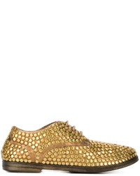 Chaussures derby en cuir dorées