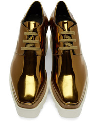 Chaussures derby en cuir dorées Stella McCartney