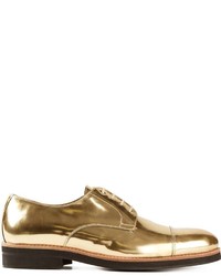 Chaussures derby en cuir dorées Oxymoron