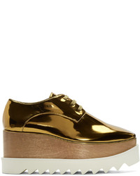 Chaussures derby en cuir dorées Stella McCartney