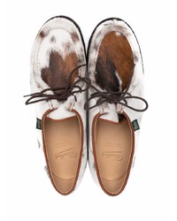 Chaussures derby en cuir épaisses blanches Paraboot