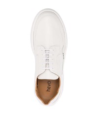 Chaussures derby en cuir épaisses blanches Hevo