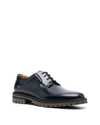 Chaussures derby en cuir épaisses bleu marine Common Projects