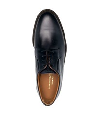 Chaussures derby en cuir épaisses bleu marine Common Projects