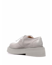 Chaussures derby en cuir épaisses grises Marsèll