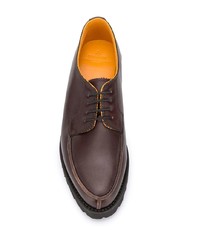 Chaussures derby en cuir épaisses marron foncé Holland & Holland