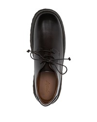 Chaussures derby en cuir épaisses marron foncé Marsèll