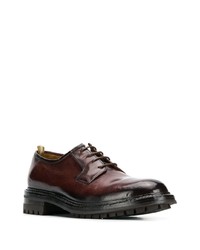 Chaussures derby en cuir épaisses marron foncé Officine Creative