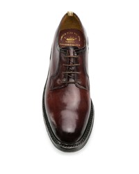 Chaussures derby en cuir épaisses marron foncé Officine Creative