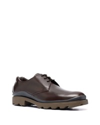 Chaussures derby en cuir épaisses marron foncé Tod's