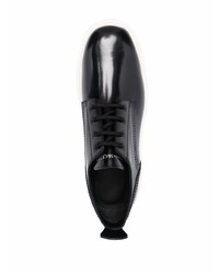 Chaussures derby en cuir épaisses noires et blanches Alexander McQueen