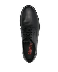 Chaussures derby en cuir épaisses noires Camper