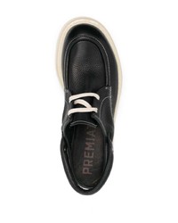 Chaussures derby en cuir épaisses noires Premiata