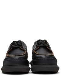 Chaussures derby en cuir épaisses noires Sacai