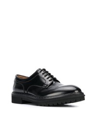 Chaussures derby en cuir épaisses noires Premiata