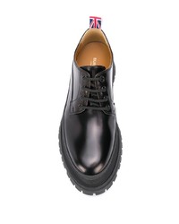 Chaussures derby en cuir épaisses noires Burberry