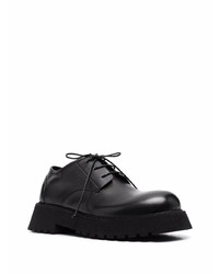 Chaussures derby en cuir épaisses noires Marsèll