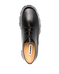 Chaussures derby en cuir épaisses noires Jil Sander
