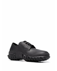 Chaussures derby en cuir épaisses noires Marni