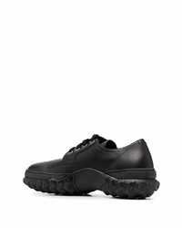 Chaussures derby en cuir épaisses noires Marni