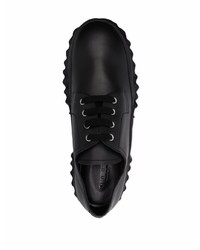 Chaussures derby en cuir épaisses noires Marni