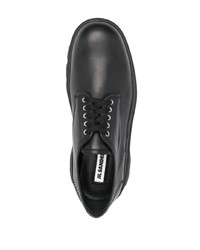 Chaussures derby en cuir épaisses noires Jil Sander