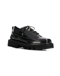 Chaussures derby en cuir épaisses noires Rombaut