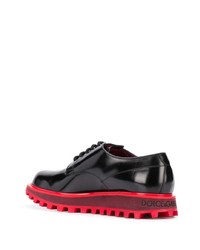 Chaussures derby en cuir épaisses noires Dolce & Gabbana