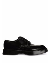 Chaussures derby en cuir épaisses noires Dolce & Gabbana