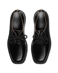Chaussures derby en cuir épaisses noires Gucci