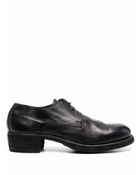 Chaussures derby en cuir épaisses noires Guidi