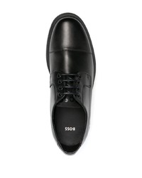 Chaussures derby en cuir épaisses noires BOSS