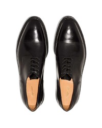 Chaussures derby en cuir épaisses noires John Lobb