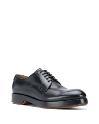 Chaussures derby en cuir épaisses noires Ermenegildo Zegna