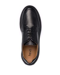 Chaussures derby en cuir épaisses noires Hevo