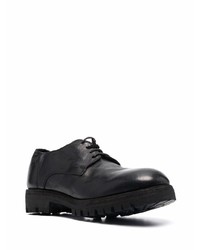 Chaussures derby en cuir épaisses noires Guidi