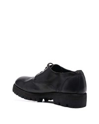 Chaussures derby en cuir épaisses noires Guidi