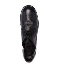 Chaussures derby en cuir épaisses noires Guidi