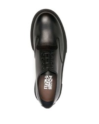 Chaussures derby en cuir épaisses noires Salvatore Ferragamo