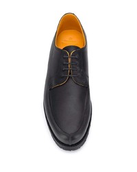 Chaussures derby en cuir épaisses noires Holland & Holland