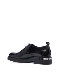 Chaussures derby en cuir épaisses noires DSQUARED2