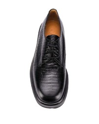 Chaussures derby en cuir épaisses noires Marni