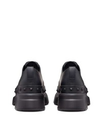 Chaussures derby en cuir épaisses noires Valentino Garavani