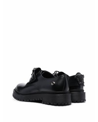 Chaussures derby en cuir épaisses noires Versace