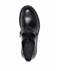 Chaussures derby en cuir épaisses noires Versace